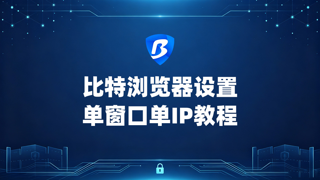 [视频] 比特浏览器配置单窗口单IP教程