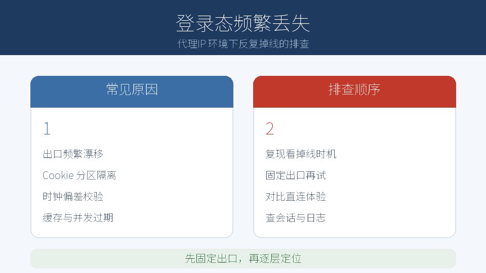 代理IP 环境下登录态频繁丢失的排查