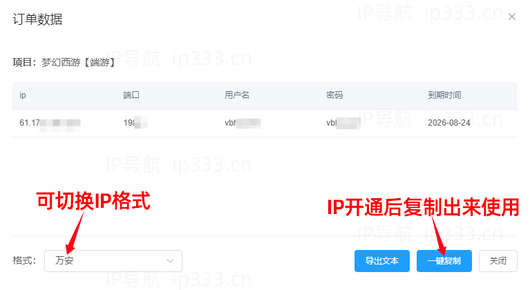 光子平台复制导出IP线路