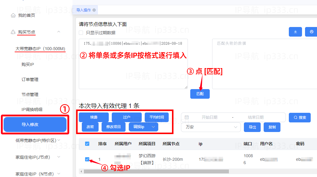 天机平台批量导入管理IP线路
